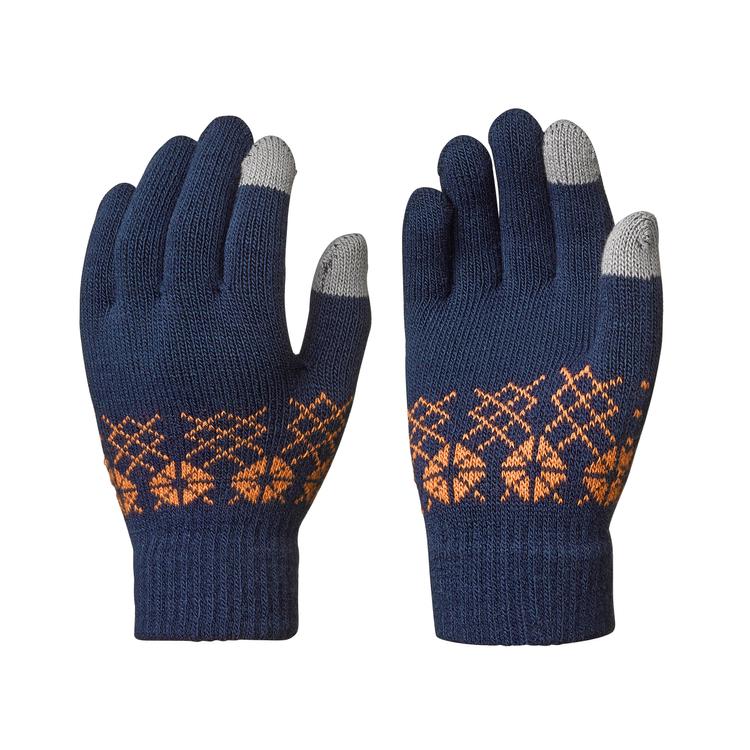 KIDS' HIKING TOUCHSCREEN COMPATIBLE GLOVES - SH100 KNITTED - AGED 4-14 YEARS