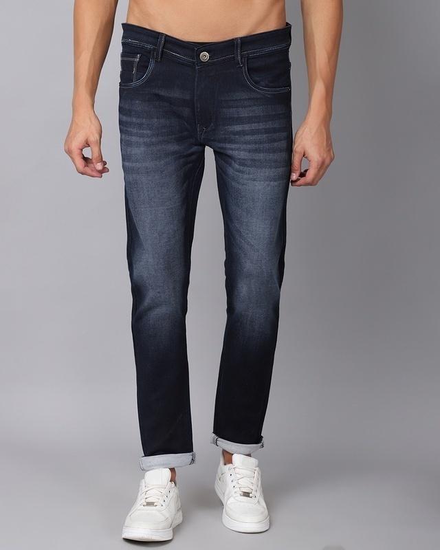 Men's Blue Washed Slim Fit Jeans