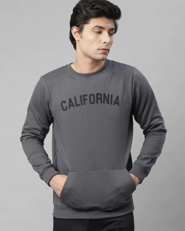 Men's Grey California Typography Sweatshirt
