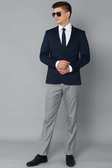 Men Navy Ultra Slim Fit Solid Formal Blazer