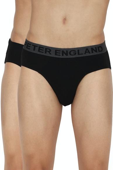 Men Black Solid Pack of Two Briefs