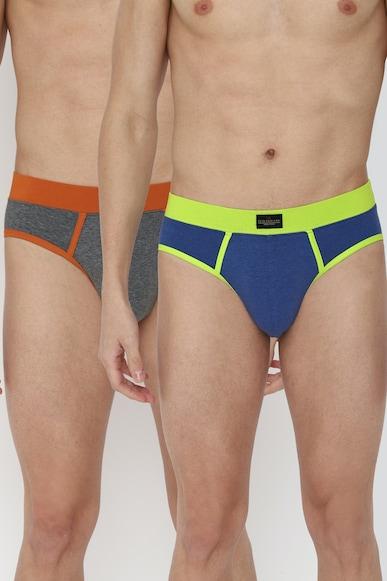 Men Multi Solid Pack of Two Briefs