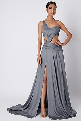 Grey Cut Out Tube Gown