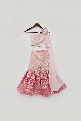 Pink Silk Sharara Set