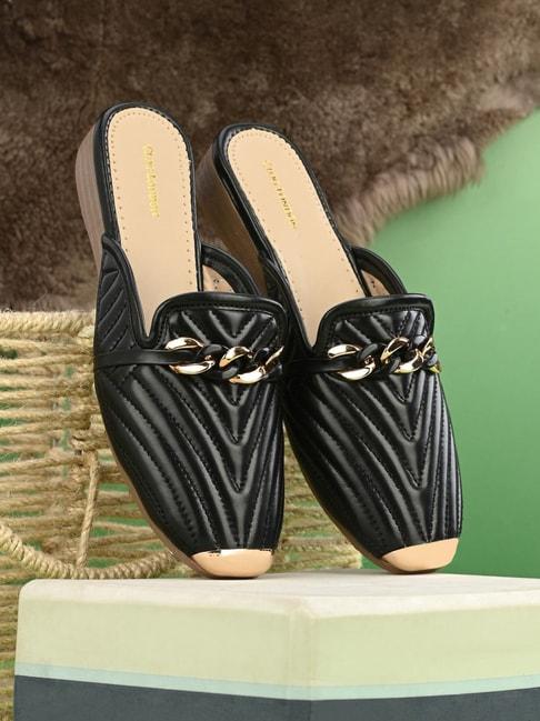 Clog London Women's Black Mule Shoes