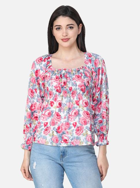 Cation White Floral Print Top