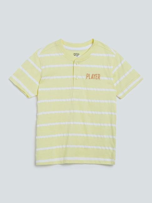 HOP Kids by Westside Yellow Stripe-Print T-Shirt