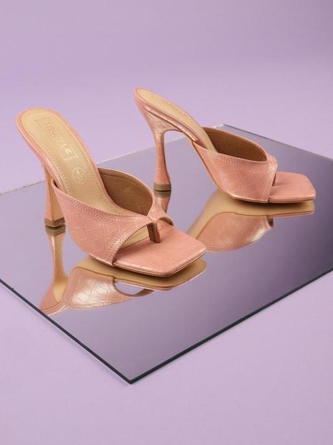 Truffle Collection Women's Nude Pink Thong Stilettos
