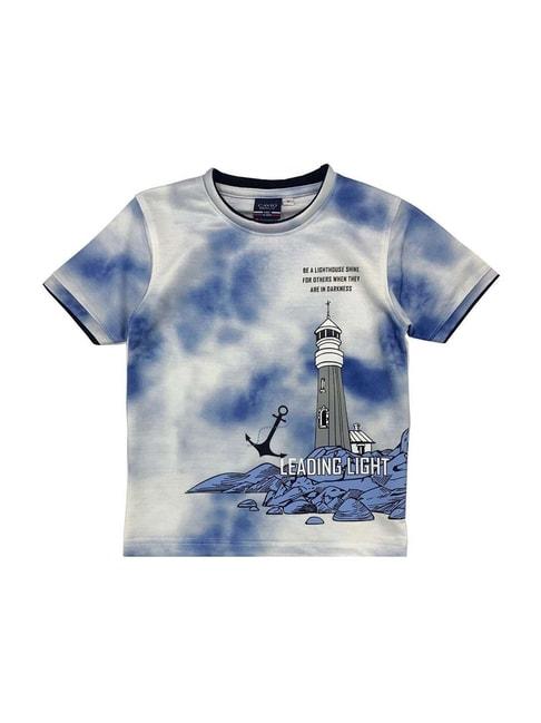 Cavio Kids Royal Blue Printed T-Shirt