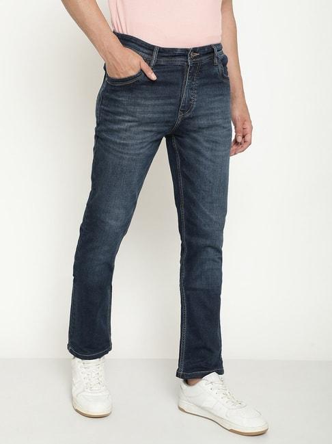 Octave Dark Blue Cotton Regular Fit Jeans
