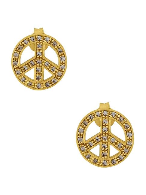 Tribe Amrapali Golden Peace Stud Earrings for Women