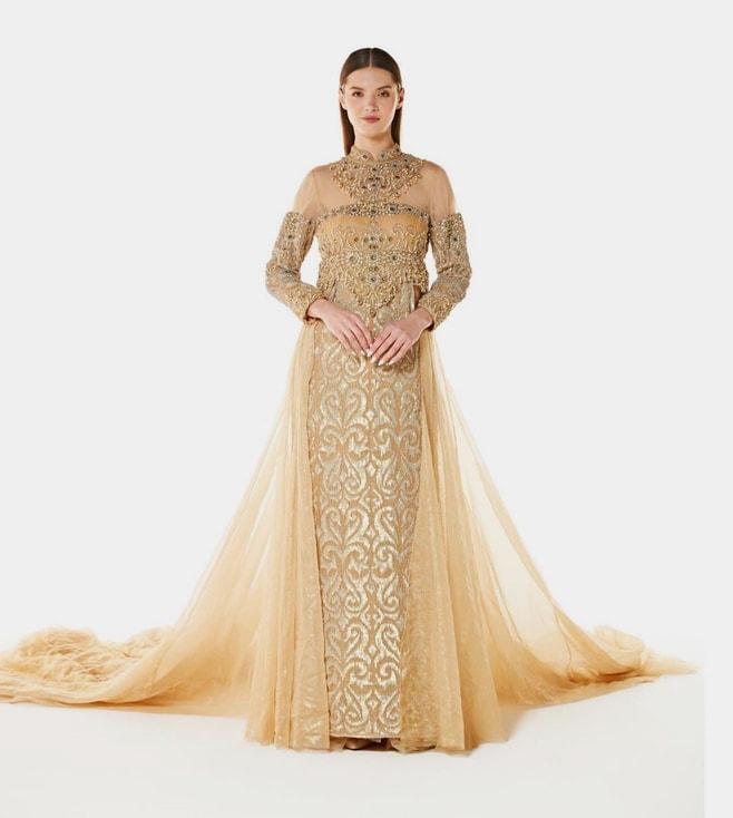 Rabani & Rakha Gold Gala Gown