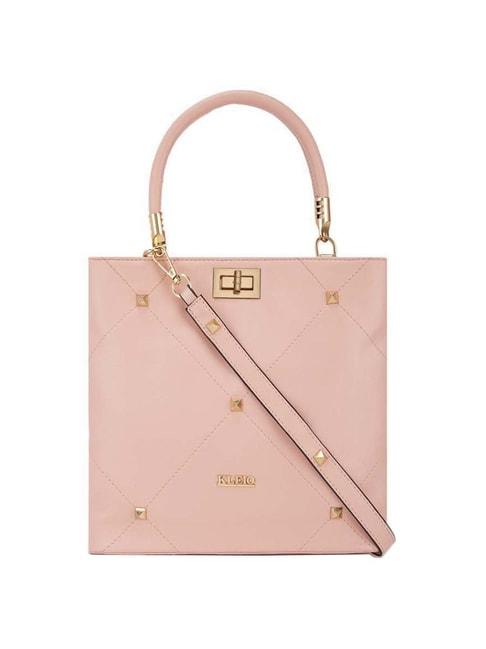 KLEIO Pink Rivets Medium Handbag