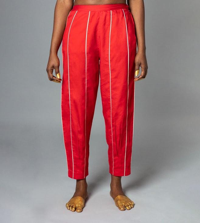 Shades of India Red Zulu Amadi Trousers