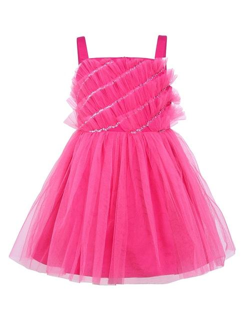 A Little Fable Kids Pink Embellished Dress