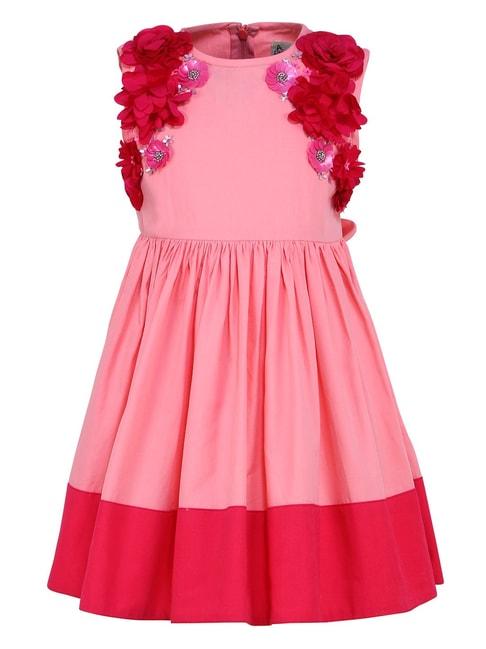 A Little Fable Kids Pink Applique Dress
