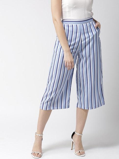 Style Quotient Blue & White Striped Culottes