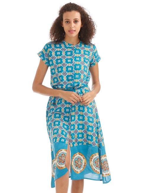 Bronz by Unlimited Blue Printed Dress