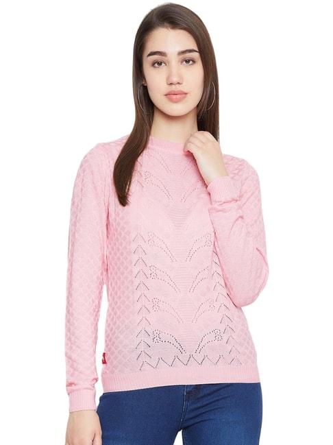 JUMP USA Women Pink Self Design Sweater