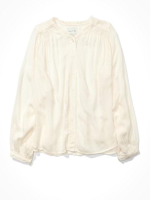 American Eagle Outfitters Cream Shirt