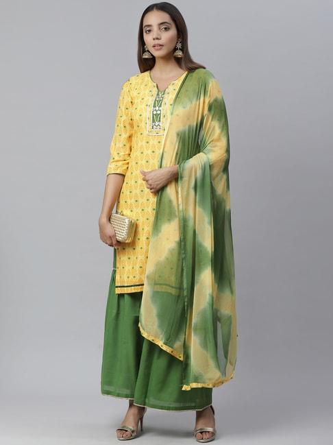 Chhabra 555 Yellow Embroidered Unstitched Dress Material