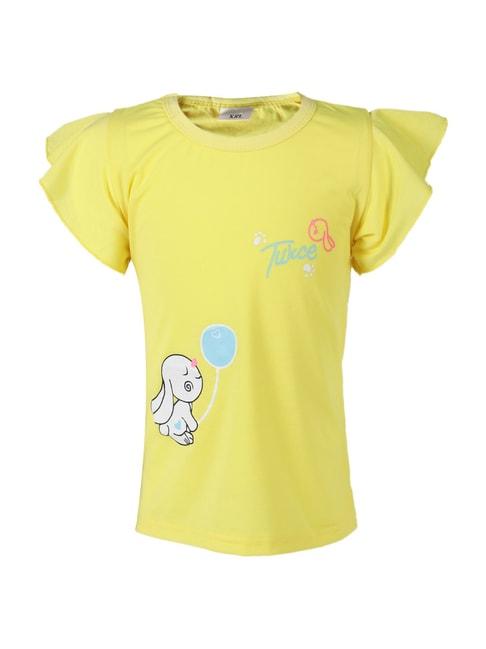 Passion Petals Kids Yellow Cotton Printed Top