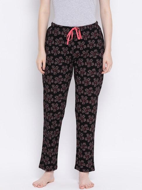 Kanvin Black Floral Print Pyjamas
