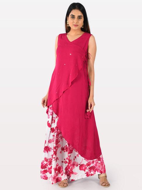Neeru's Pink Angrakha Kurta