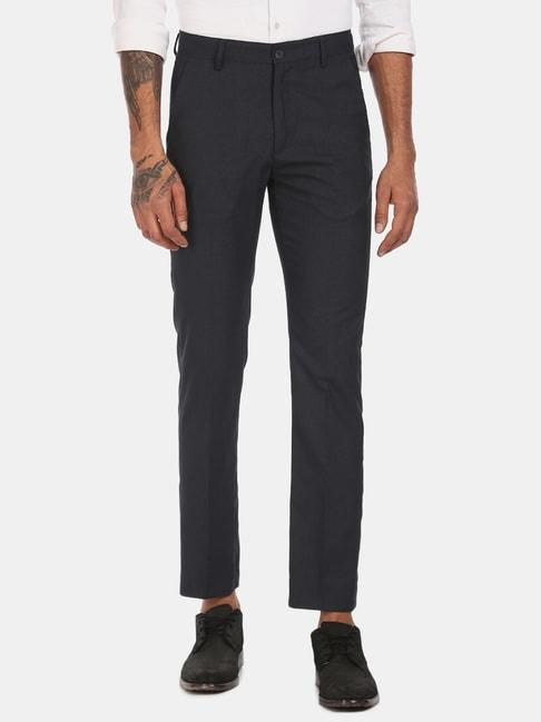 Excalibur Charcoal Regular Fit Flat Front Trousers