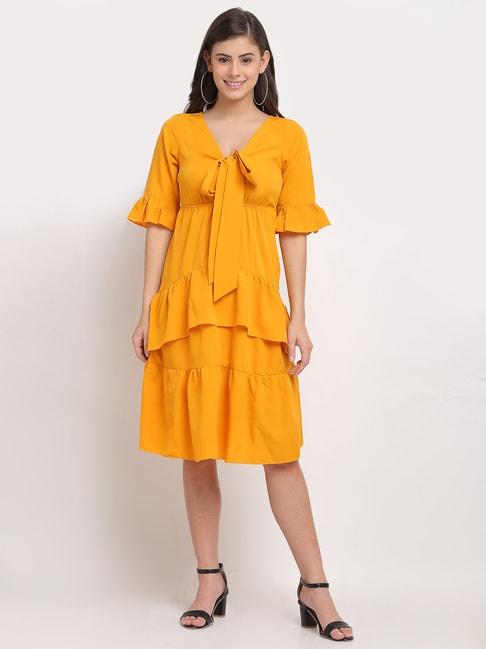 Karmic Vision Yellow Regular Fit Dress