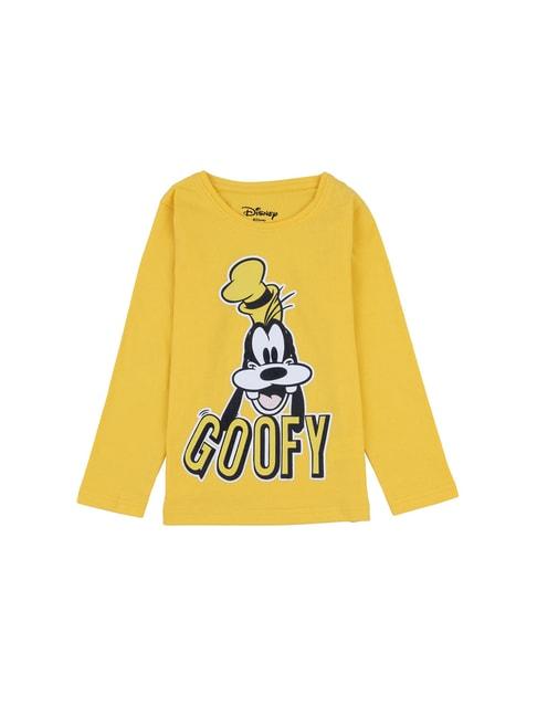 Disney Kids Yellow Goofy Print T-Shirt