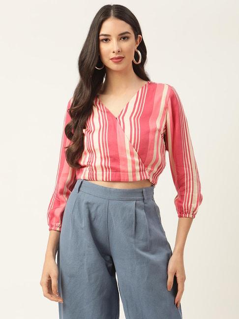 Rooted Multicolor Striped A-Line Top