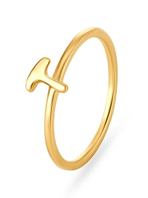 Mia by Tanishq 14k Gold Letter T Alpha Ring for Women