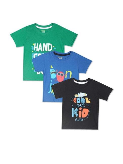 Donuts Kids Multicolor Cotton Printed T-Shirts - Pack of 3