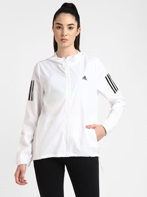 Adidas White Regular Fit Jacket