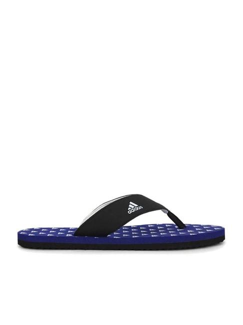 Adidas Men's AdiHaute Black & Blue Flip Flops