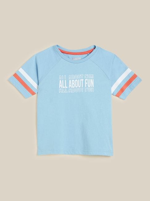 HOP Kids Westside Light Blue Text Patterned T-Shirt