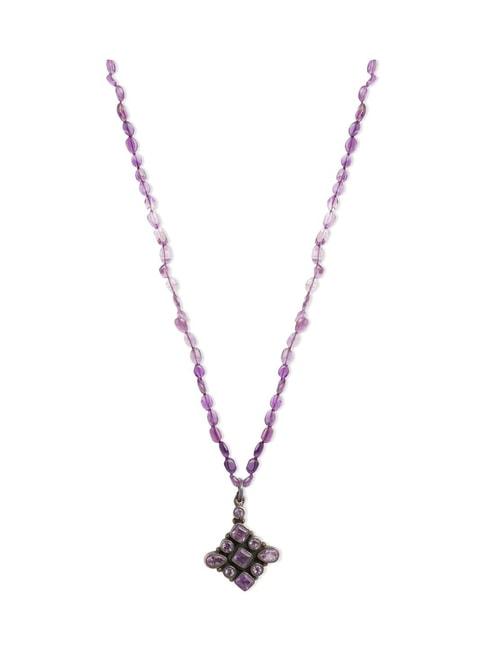 Ahilya Jewels 92.5 Sterling Silver Amethyst Necklace for Women