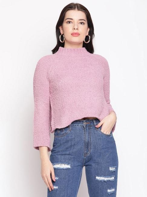 MADAME Mauve Regular Fit Sweater