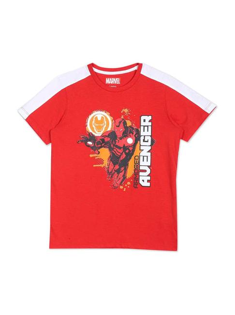 Colt Kids Red Printed T-Shirt