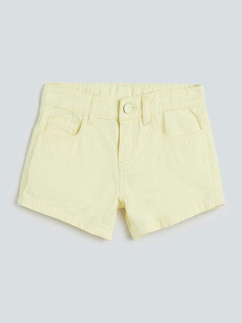 HOP Kids by Westside Light Yellow Denim Shorts