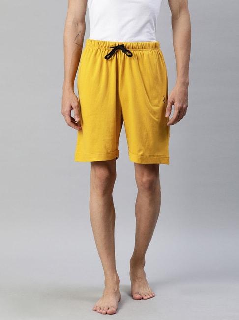 Quarantine Yellow Cotton Regular Fit Shorts