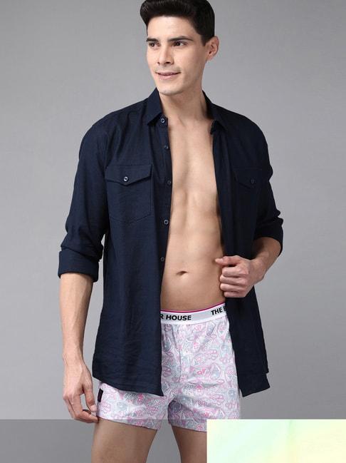 The Bear House Multi Cotton Comfort Fit Self Pattern Boxers