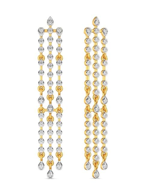 Melorra 18k Gold & Diamond Laid Back Denim Earrings for Women