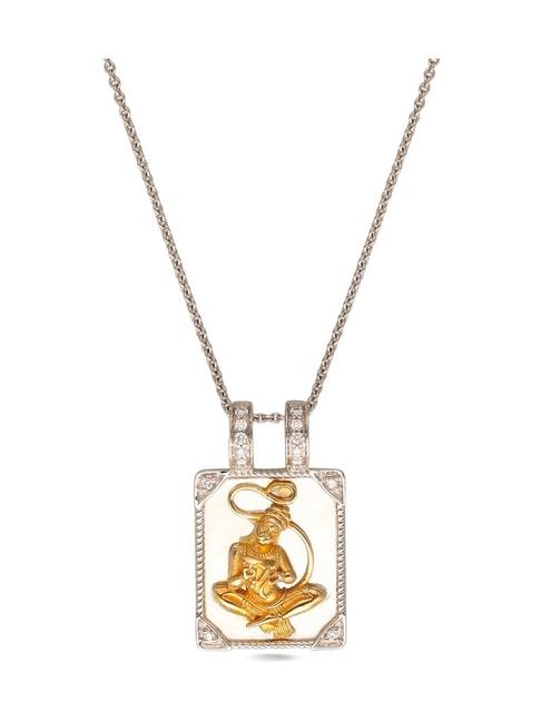 CKC 18k Gold & Diamond Hindu God Pendant with Chain for Women