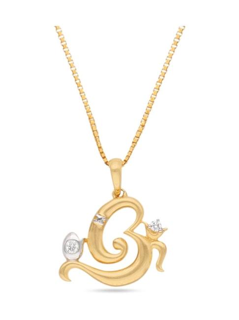 CKC 18k Gold & Diamond Pendant with Chain for Women