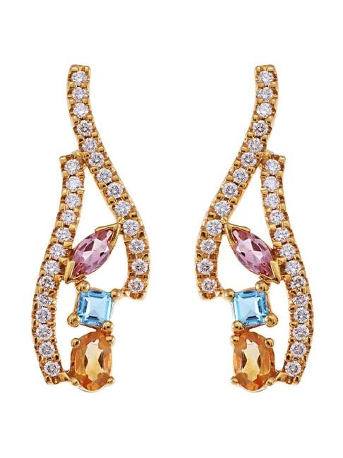 CKC 18k Gold & Diamond Earrings for Women