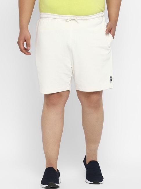 Yuuki White Printed Plus Size Shorts