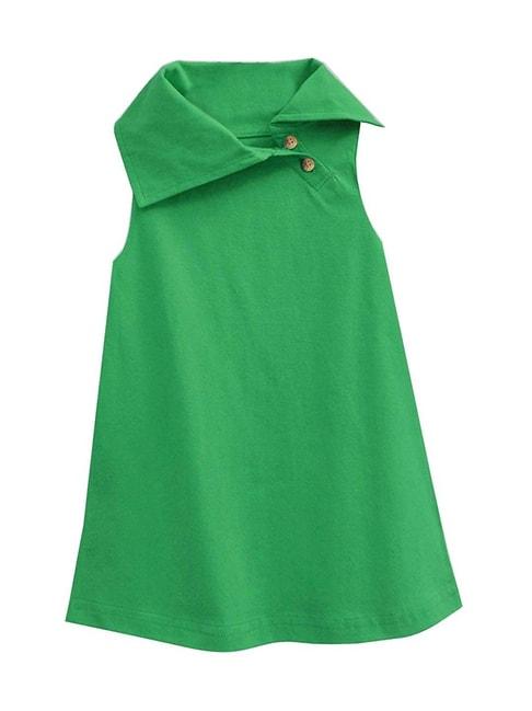 A.T.U.N. Kids Green Cotton Regular Fit Dress