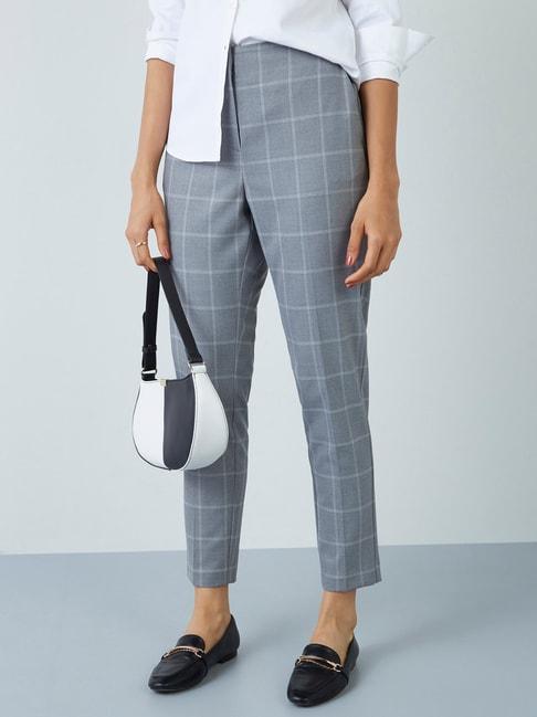 Wardrobe by Westside Grey Checkered Cuban Trousers
